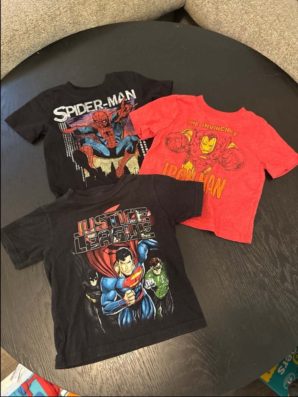 Marvel & DC Kids Superhero T-Shirt Set - Black & Red